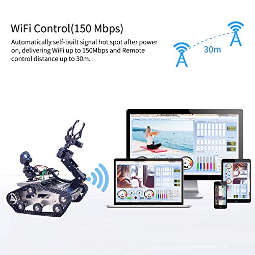 XiaoR Geek Robot Car Kit with Robotic Arm HD Camera Silver