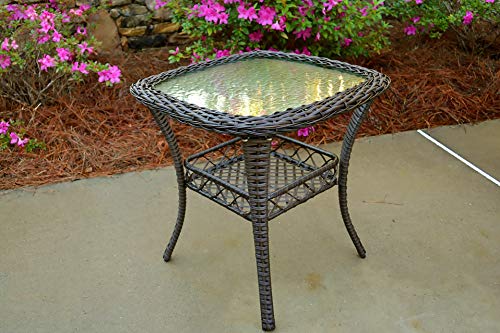 Tortuga Outdoor Biloxi 3 Piece Resin Wicker Bistro Set Expresso-Dark