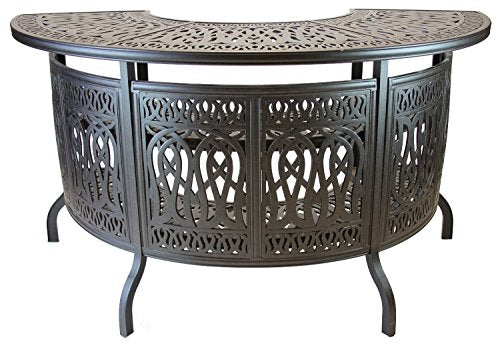 Elisabeth Cast Aluminum Patio Bar Set with Swivel Stools Desert Bronze
