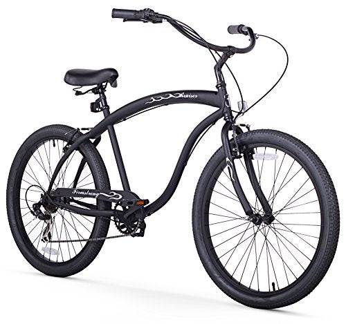 Firmstrong Bruiser Man Seven Speed Beach Cruiser Bicycle Matte Black