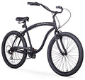 Firmstrong Bruiser Man Seven Speed Beach Cruiser Bicycle Matte Black