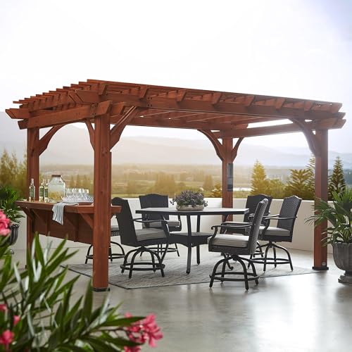 Backyard Discovery Ashland Cedar Wood Pergola Kit Medium Brown