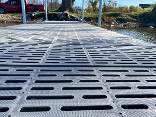 Patriot Docks 16ft Straight Roll-in Dock Gray Poly Decking