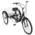 None Adult Tricycle 3 Wheel Trike Bike 20 inch 7 Speed Black