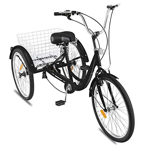 None Adult Tricycle 3 Wheel Trike Bike 20 inch 7 Speed Black