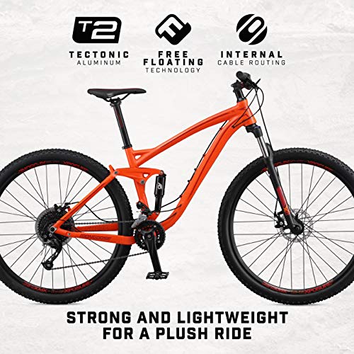 Mongoose Salvo Trail Adult Mountain Bike 29-inch 18-Speed Aluminum Frame Disc Brakes Orange