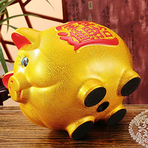 thefancypumpkin Massive 18-Inch Gold Piggy Bank