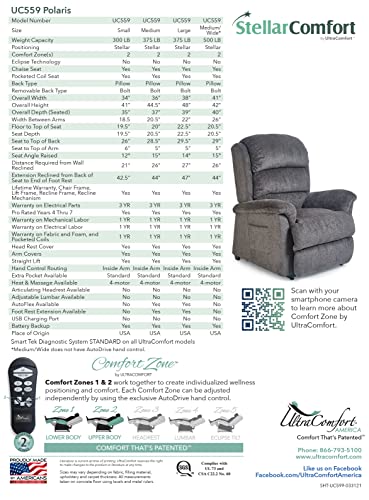 Generic Ultracomfort Polaris UC559-M26 Heavy Duty 500 lbs Zero Gravity Sleeper Lift Chair Recliner Brown
