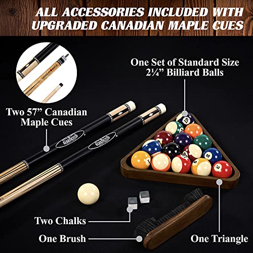 Barrington Billiards 8' Urban Slate-Tech Pool Table Set Cement/Wood Grain/Black