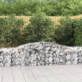 Arched Gabion Baskets 2 pcs Galvanized Iron for Outdoor Plants White Black