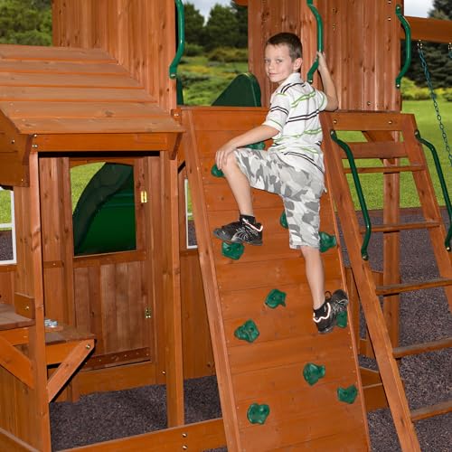 Backyard Discovery Shenandoah Cedar Playset Swing Set Brown
