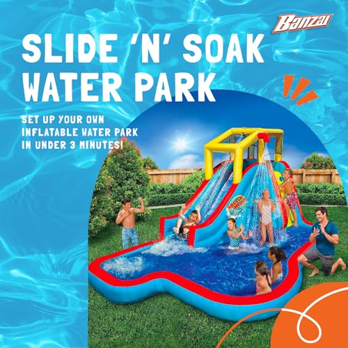 BANZAI Slide 'N' Soak Inflatable Water Park Small