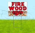 TampaPrinting Firewood Yard Sign 18" x 24" with Metal Step Stake