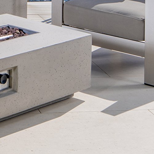 Christopher Knight Home Cape Coral 5-Piece Outdoor Chat Set with Fire Table Grey / Light Grey