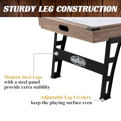 Hall of Games Grant 6' Steel Leg Air Hockey Table Wood Grain/Black