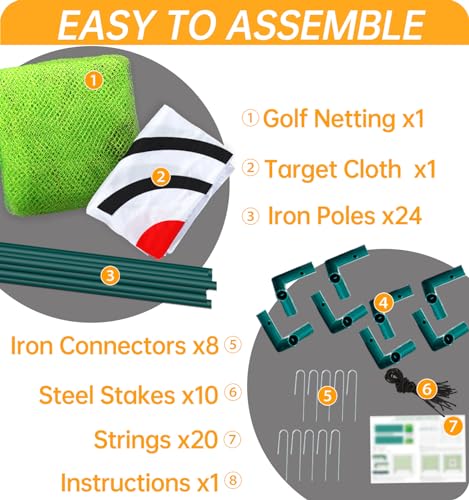 Gagalileo Golf Practice Hitting Nets Heavy Duty Portable Golf Cage 10x10x10FT