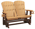 American Furniture Classics Dual Fan Back Glider Cedar and Tudor Brown