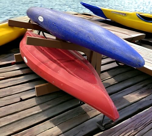 Log Kayak Rack Recycled Poly Kayak Rack Weatherproof Storage System Nutmeg Brown