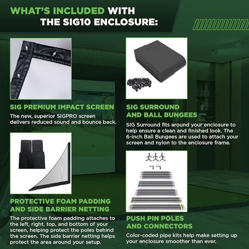 The Indoor Golf Shop SIG8 Golf Simulator Enclosure - Includes SIGPRO Premium Screen