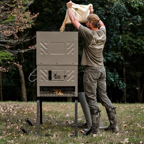 Boss Buck Stand & Fill Sled Feeder with Diverter Plate & Solar Panel, 600LB Multi