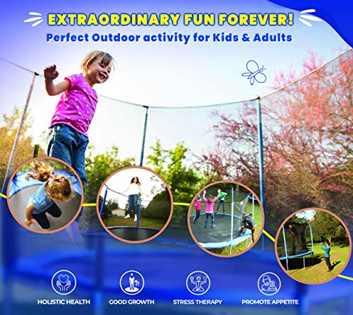 Upper Bounce Recreational Trampoline with Enclosure Blue