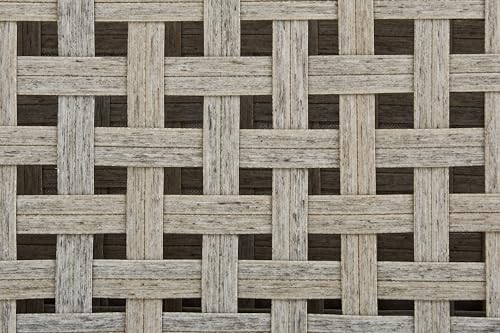 Winston August Loveseat Natural Teak Wood Driftwood Grid Weave Sunbrella Cast Ash