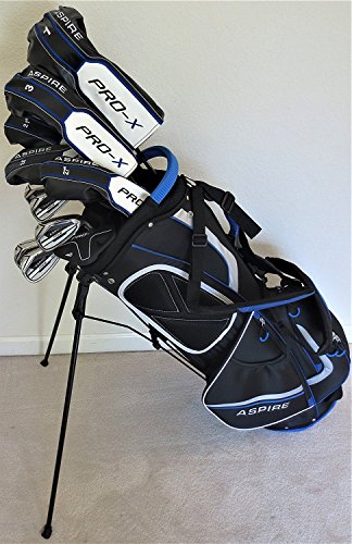 Pro Elite Men's Complete Golf Club Set Stiff Flex Black