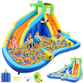 Whubefy Inflatable Water Slide Park 6-in-1 with Blower Blue/Yellow/Orange/Green