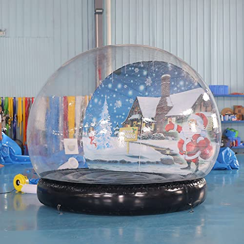 SAYOK Inflatable Christmas Decoration Snow Globe Tent with Blower and Pump, 9.84ft Black Bottom