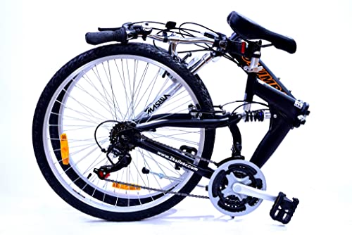 Columba Alloy Folding Bike 18 Speed Double Suspension Black 26 inch