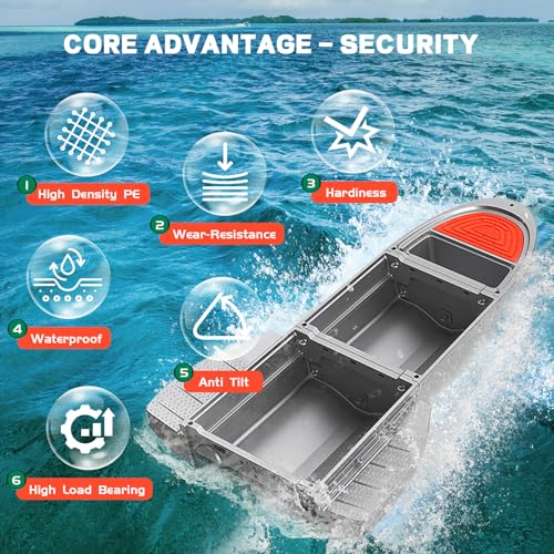 JYXKART Folding Fishing Kayak Dinghy Boat with Storage Gray