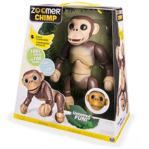 Zoomer Interactive Chimp Toy Brown and Beige