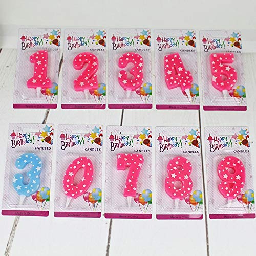 xinchenglove Blue Number Candle 10pcs Smokeless Cake Decoration