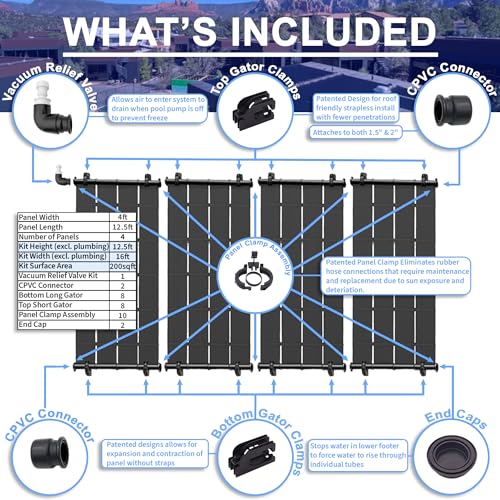 Fenix Pool Solar Heliocol Solar Pool Heater DIY Kit Black
