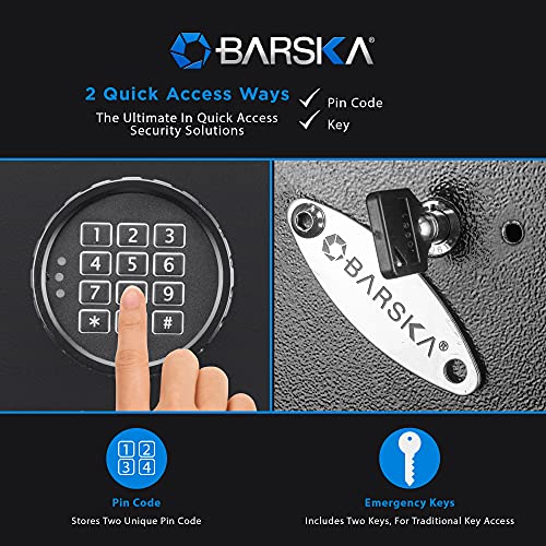 BARSKA Quick Access Digital Rifle Safe with Silent Mode - Black