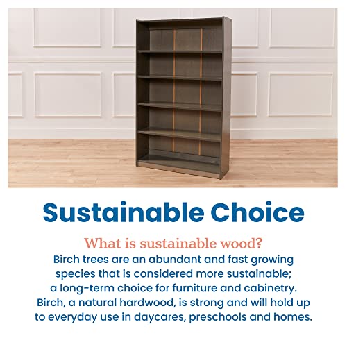 ECR4Kids Classic Bookcase 60in Adjustable Shelves Grey Wash