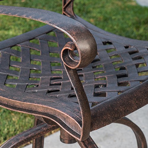 Christopher Knight Home Alfresco Outdoor Cast Aluminum Barstool Set, 4-Pcs Bronze