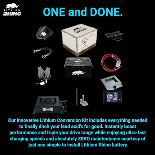 LITHIUM RHINO 48V105Ah Golf Cart Conversion Kit with 25A Charger & LCD Touchscreen