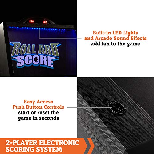 Hall of Games 108" Roll and Score with LED Lights and Electronic Scorer Black/Blue