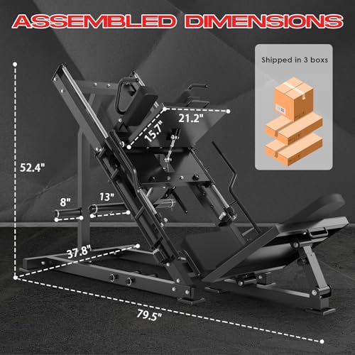 HOMSURE Leg Press Hack Squat Machine 2-in-1 Black