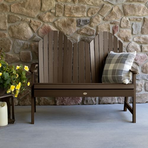 Highwood Hamilton 4ft Dining Height Adirondack Bench Weathered Acorn