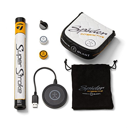 TaylorMade 2018 Spider Interactive Putter SuperStroke Double Bend Left Hand Yellow, White