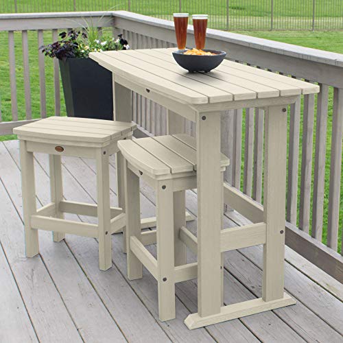 Highwood Lehigh 3pc Counter Height Balcony Dining Set Whitewash