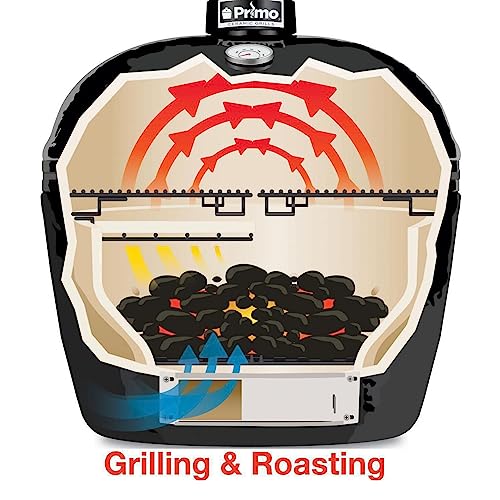 Primo Grills Oval Large 300 Ceramic Kamado Grill Black