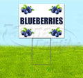 TampaPrinting Blueberries Yard Sign 18" X 24" with Metal Step Stake