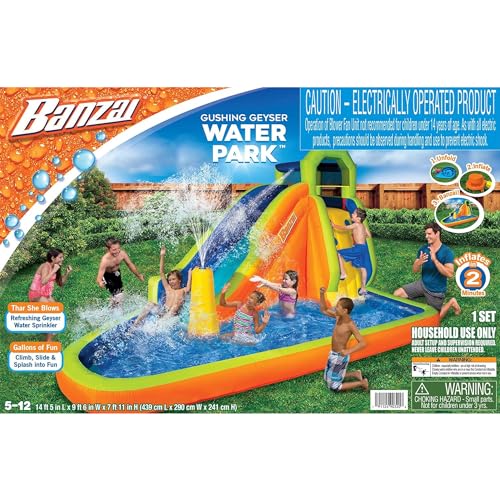 BANZAI Gushing Geyser Inflatable Water Park Multicolor