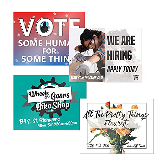 VSE Custom UV Printed Made-To-Order Plastic Yard Signs 24x18 Inch