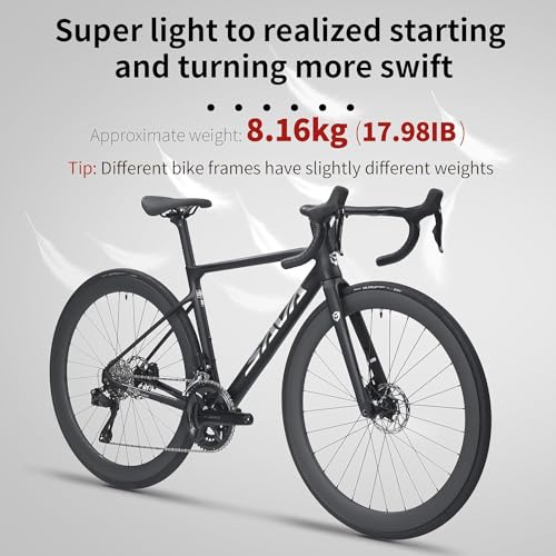 SAVADECK Carbon Road Bike Lightweight 24-Speed Shifting Road Bicycle White
