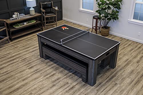 Atomic Northport 3-in-1 Dining Table with Air-Powered Hockey and Table Tennis Black - Northpoint - Air Hockey/Table Tennis