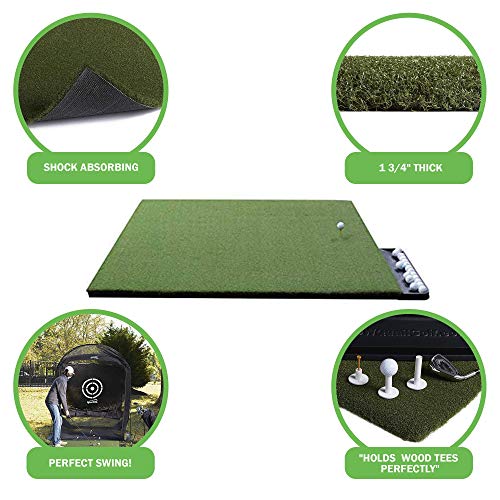 DURA-PRO Perfect Reaction Golf Mat 4x5 Feet Premium Turf Indoor/Outdoor - Golf Stance Mat with Accessories